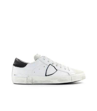 Shop Philippe Model Prsx Basic White Black Sneaker In Bianco / Nero
