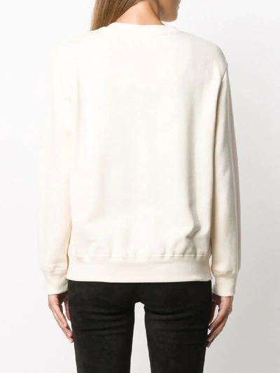 Shop Lanvin Slogan Print Sweatshirt In Neutrals