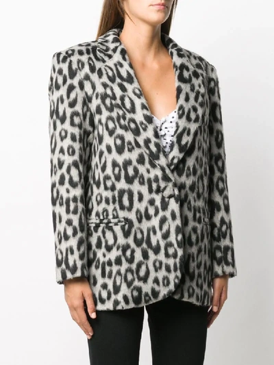 Shop Andamane Leopard Print Blazer In Grey
