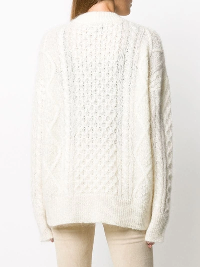 Shop Laneus Oversized Argyle Knit Jumper In Neutrals