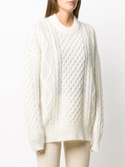 Shop Laneus Oversized Argyle Knit Jumper In Neutrals