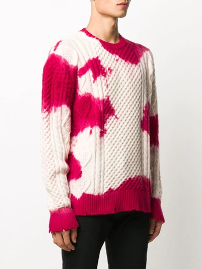 Shop Laneus Colour Block Print Jumper In Red