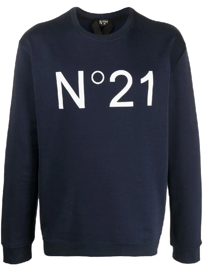 Shop N°21 Logo-print Sweatshirt In Blue