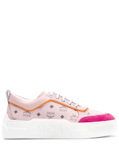 Shop Mcm Skyward Platform Sneakers In Pink