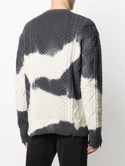 Shop Laneus Tie-dye Knit Jumper In Grey