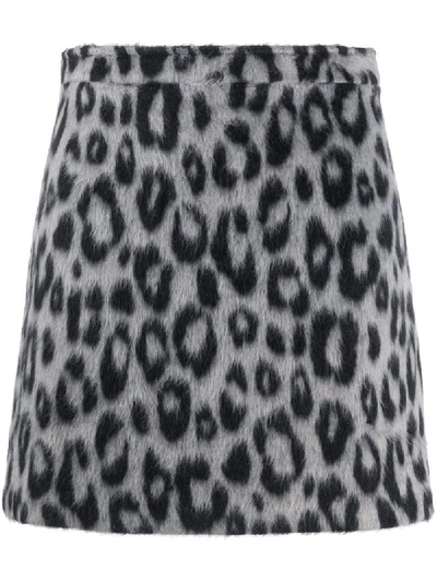 Shop Andamane Leopard Print Mini Skirt In Black