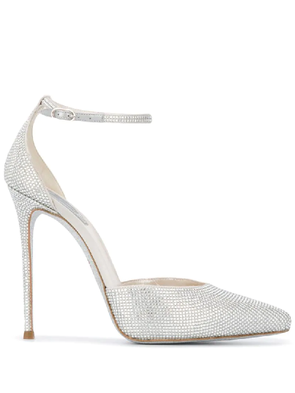silver pumps with strap
