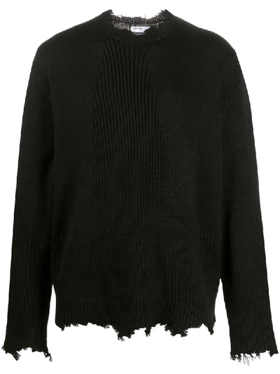 Shop C2h4 Chunky-knit Distressed Jumper In Black