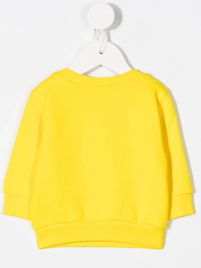 Shop Dsquared2 Dog Logo Print Sweatshirt In Yellow