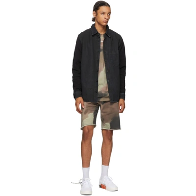 Shop Off-white Green & Brown Camo Arrows Shorts