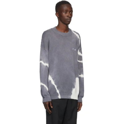 Shop Off-white Grey And  Tie-dye Sweater In Dark Gey