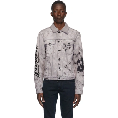 Shop Off-white Black And Pink Denim Tie-dye Pivot Jacket