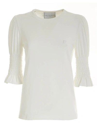Shop Philosophy Di Lorenzo Serafini Smock Stitch On The Sleeves T-shirt In In White