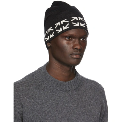Shop Off-white Black And White Wool Arrows Beanie In Black/white