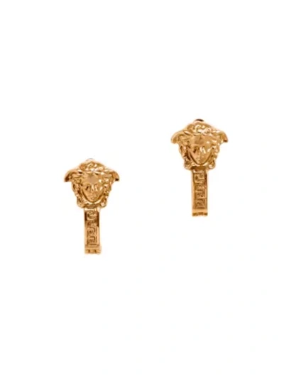 Shop Versace Tribute Medusa Goldtone Earrings In Tribute Gold