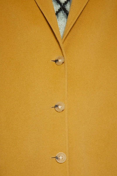 Shop Acne Studios Single-breasted Wool Coat Straw Yellow