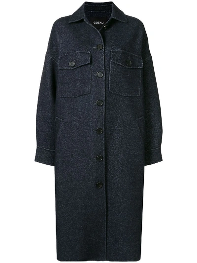 Shop Goen J Oversized Double-faced Coat In Blue
