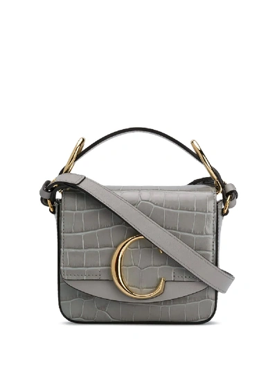 Shop Chloé C Crossbody Bag In Grey