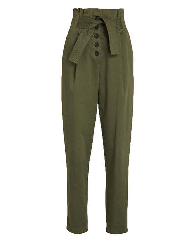 Shop A.l.c Krew Tapered Paperbag Pants In Olive/army