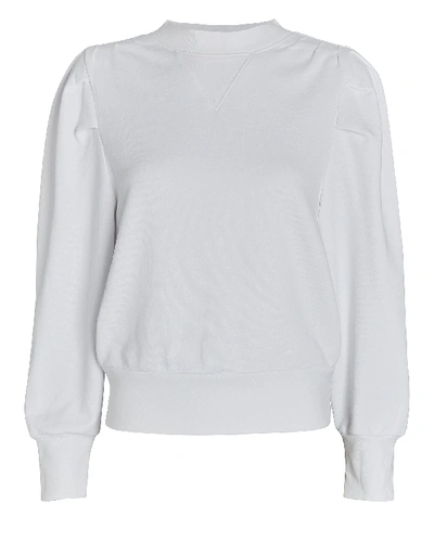 Shop Frame Shirred Crewneck Sweatshirt In White