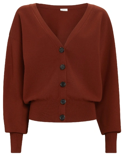 Shop A.l.c Peters V-neck Cardigan In Red