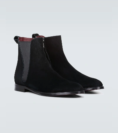 Dolce & Gabbana Beatles Suede Ankle Boots In Black | ModeSens
