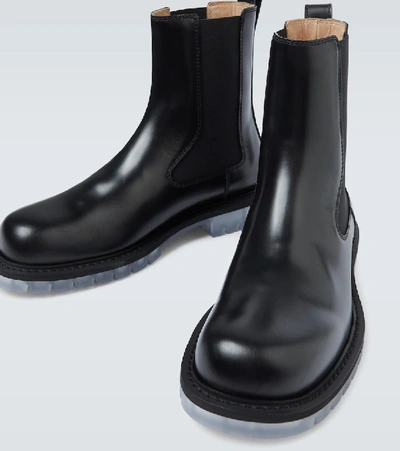 Shop Bottega Veneta Leather Boots With Platform Soles In Black