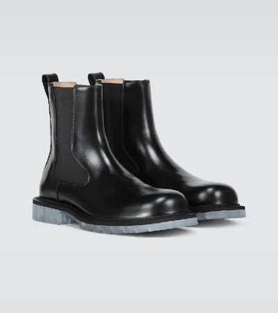 Shop Bottega Veneta Leather Boots With Platform Soles In Black