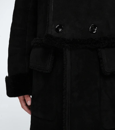 Shop Tom Ford Long Shearling Coat In Black