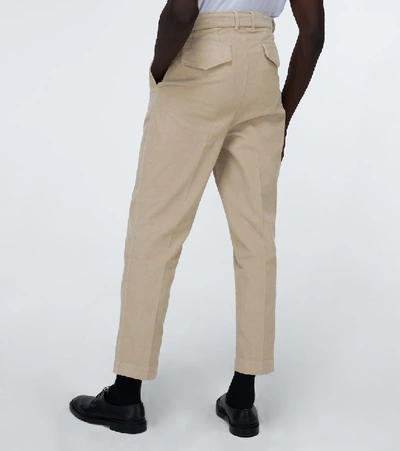 Shop Officine Generale Luigi Pleated Corduroy Pants In Beige