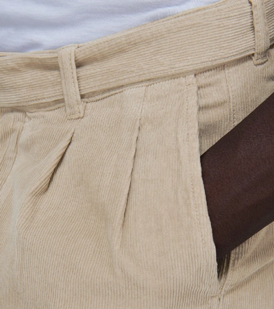 Shop Officine Generale Luigi Pleated Corduroy Pants In Beige