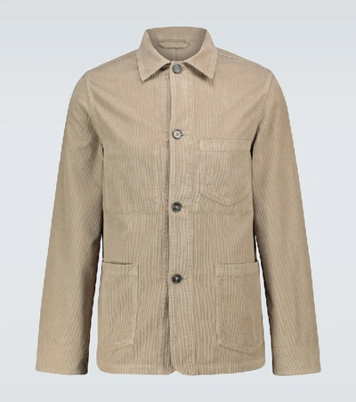 Shop Officine Generale Corduroy Chore Jacket In Beige