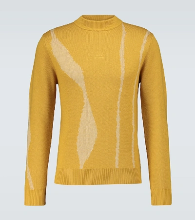 Shop A-cold-wall* Terrain Jacquard Wool Sweater In Yellow