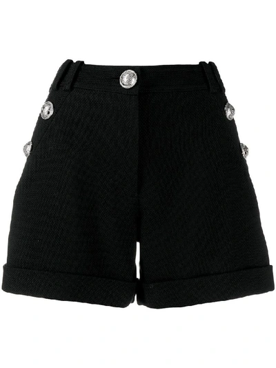 Shop Balmain Women's Black Cotton Shorts