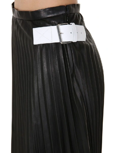 Shop Helmut Lang Women's Black Leather Skirt