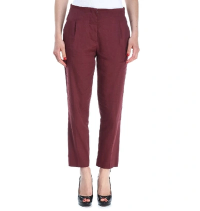 Shop Tela Women's Burgundy Cotton Pants