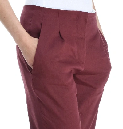 Shop Tela Women's Burgundy Cotton Pants