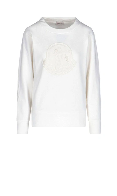 Shop Moncler Women's White Cotton Sweatshirt