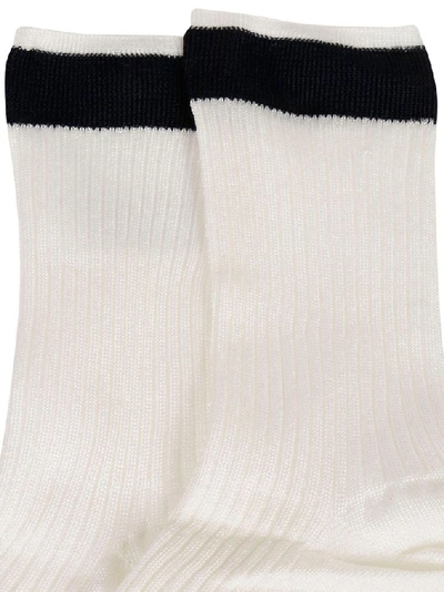 Shop Valentino Women's White Cotton Socks