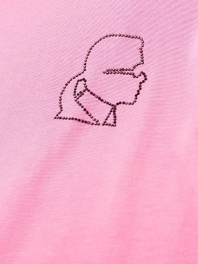 Shop Karl Lagerfeld Women's Pink Cotton T-shirt