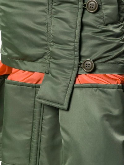 Shop Sacai Women's Green Synthetic Fibers Skirt