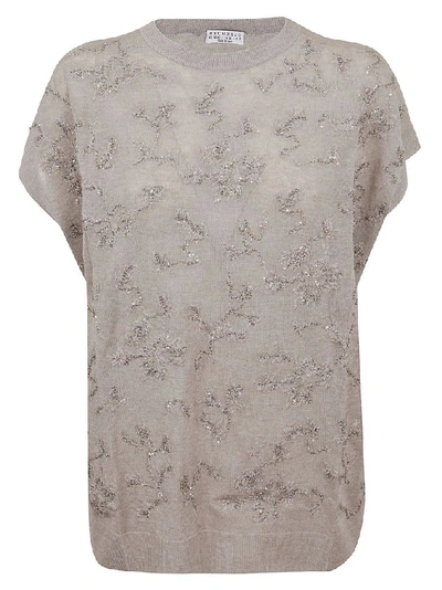 Shop Brunello Cucinelli Women's Beige Linen T-shirt