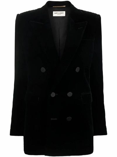 Shop Saint Laurent Women's Black Viscose Blazer