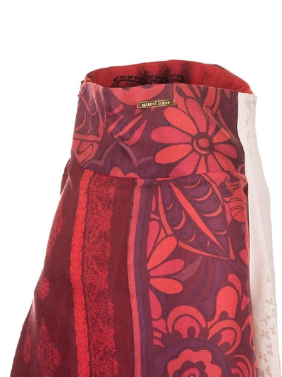 Shop Marine Serre Women's Red Silk Skirt