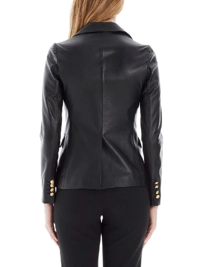 Shop Tagliatore Women's Black Leather Blazer