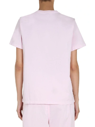 Shop Ganni Women's Pink Cotton T-shirt