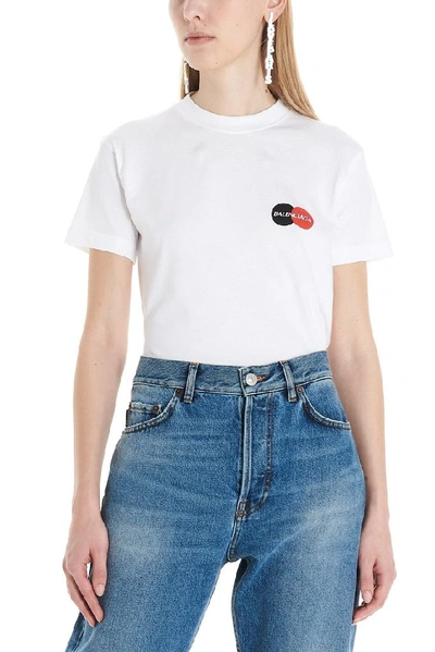 Shop Balenciaga Women's White Cotton T-shirt