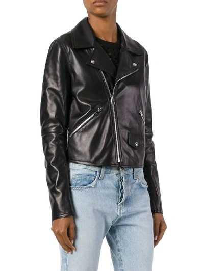 Shop Loewe Women's Black Leather Outerwear Jacket