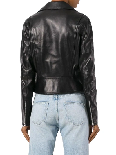 Shop Loewe Women's Black Leather Outerwear Jacket