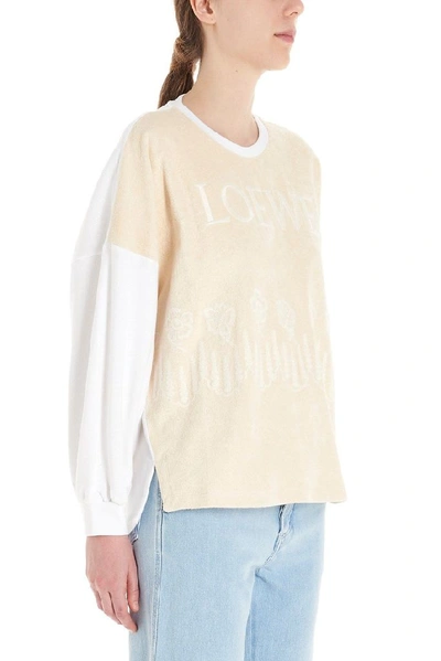 Shop Loewe Women's Beige Cotton Sweatshirt